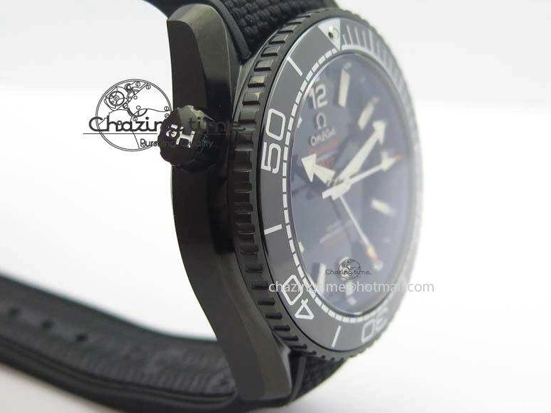 0427 Planet Ocean 45mm GMT DLC JHF Best Edition Black Dial On Rubber Strap A Durable 8194